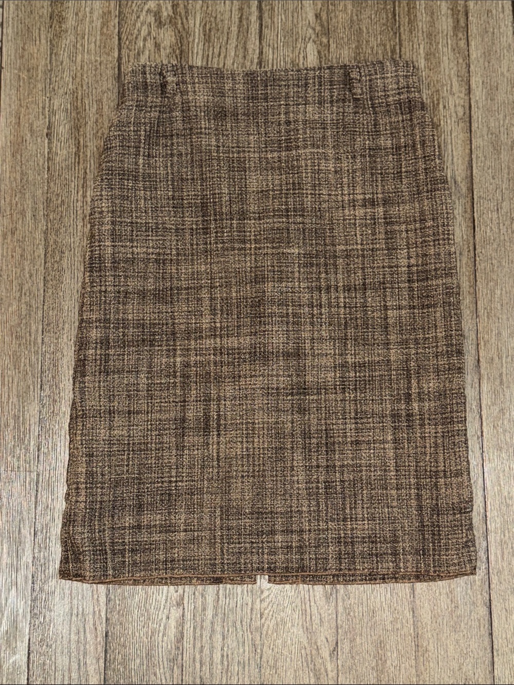 Sofie D'Hoore Brown Textured Tweed Wool Blend Pencil Skirt